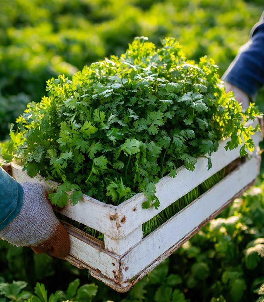 Person-Holding-Chard-Pallet