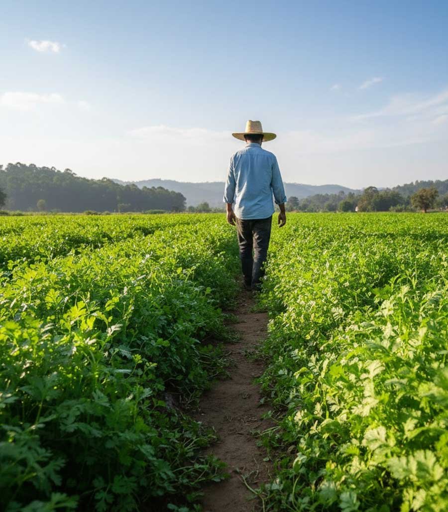 Man-in-the-coriander-field